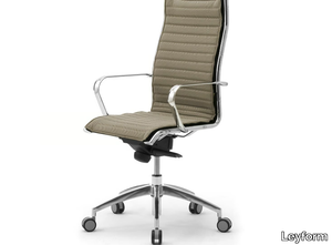 ORIGAMI IN - Fabric office chair with armrests with 5-Spoke base _ Leyform