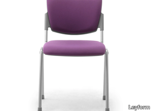 LAMIA - Stackable fabric chair with linking device open back _ Leyform