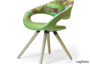 SAMBA - Trestle-based fabric easy chair with armrests _ Leyform