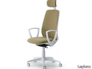 STAR - TECH - Fabric office chair with 5-Spoke base with headrest _ Leyform