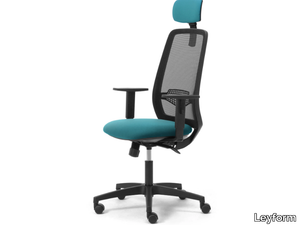 STAR - Swivel fabric office chair with 5-Spoke base with headrest _ Leyform