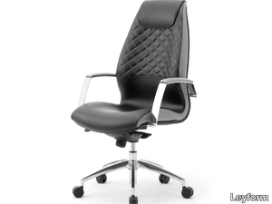 WAVE - Swivel leather executive chair with headrest _ Leyform