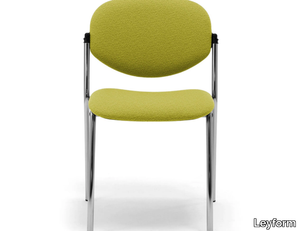 WENDY - Chromed steel and fabric chair with linking device _ Leyform