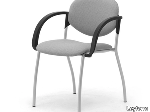 WENDY - Steel and fabric chair with linking device with armrests _ Leyform