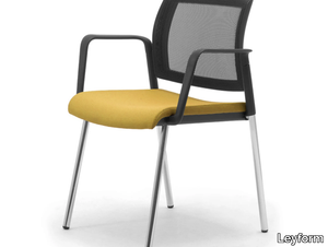 WIKI RE - Fabric chair with armrests and integrated cushion _ Leyform