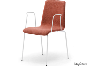 ZEROSEDICI - Stackable fabric chair with armrests with linking device _ Leyform