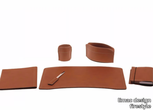 BRANDO 6 PZ - Bonded leather desk set _ limac design firestyle
