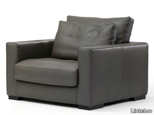 MAURO - Leather armchair with armrests _ Linteloo