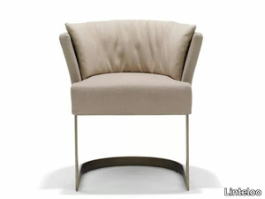 CERVINO - Cantilever upholstered fabric chair with armrests _ Linteloo