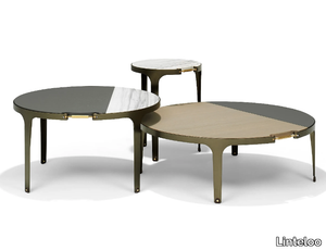 CLAMP - Round wood veneer coffee table for living room _ Linteloo