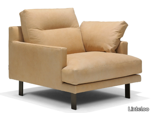 GEORGE - Leather armchair with armrests _ Linteloo