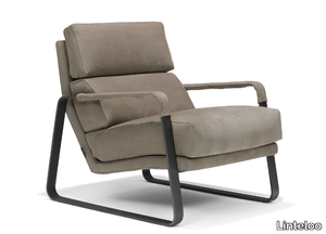 KONE - Sled base leather armchair with armrests _ Linteloo