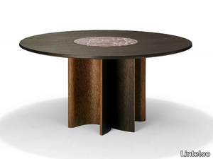 SILVA - Round wooden table with Lazy Susan _ Linteloo