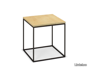 LOG - Square steel and wood side table _ Linteloo