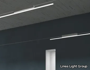 CIRCULAR_C - Cable-mounted glass and iron pendant lamp _ Linea Light Group