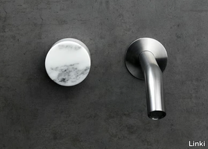 MARBLE - Wall-mounted stainless steel and marble washbasin mixer _ Linki