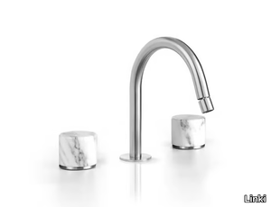 MARBLE - 3 hole stainless steel and marble bidet mixer _ Linki