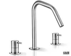 DECO 201 - 3 hole countertop stainless steel washbasin mixer _ Linki