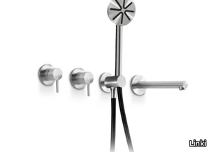 STYLO 232 - Wall-mounted stainless steel bathtub mixer with hand shower _ Linki