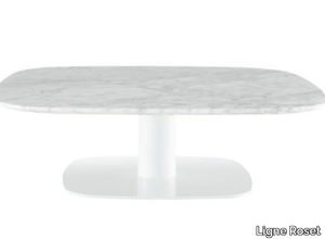 ALSTER - Low square Carrara marble coffee table _ Ligne Roset