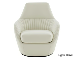 AMÉDÉE - Swivel upholstered fabric armchair with armrests _ Ligne Roset