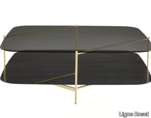 CLYDE - Low rectangular glass coffee table _ Ligne Roset