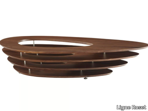 INTERSTICE - Low walnut coffee table _ Ligne Roset