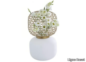 JALI - Vase with base in opaline glass and brass wire _ Ligne Roset