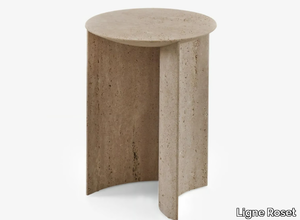 APUSO & RONDONE - Round travertine coffee table _ Ligne Roset