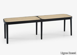 TAMBOUR - Wood and rattan bench _ Ligne Roset