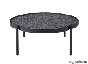 MALLEA - Round metal coffee table with granite top _ Ligne Roset