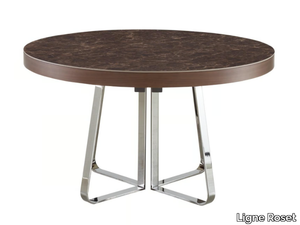 AVA - Extending round porcelain stoneware dining table _ Ligne Roset