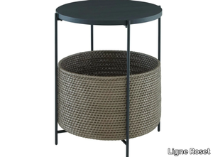 CESTINO - Round steel and wood coffee table with storage space _ Ligne Roset