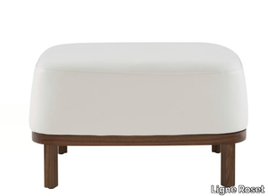 FLAX - Upholstered leather footstool _ Ligne Roset