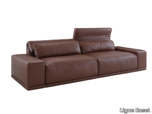 GRAND ANGLE - 2 seater leather sofa with headrest _ Ligne Roset