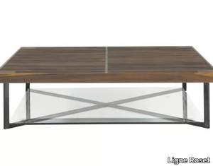 PONTON - Low square walnut coffee table _ Ligne Roset