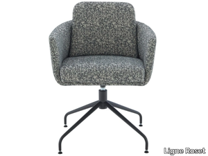 TADAO - Swivel with 4-spoke base fabric chair with armrests _ Ligne Roset