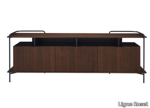 ALANDO - Walnut sideboard with flap doors _ Ligne Roset