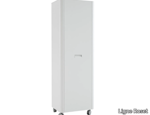 TRAVEL - Tall chipboard office storage unit with hinged doors with castors _ Ligne Roset