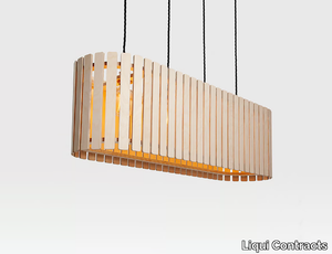 BRIXHAM MEDIUM LONG DRUM - Plywood pendant lamp _ Liqui Contracts