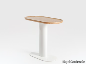 GEORGIE - Oval steel and wood side table _ Liqui Contracts