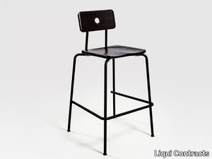 MILNE - Stackable steel and wood barstool _ Liqui Contracts