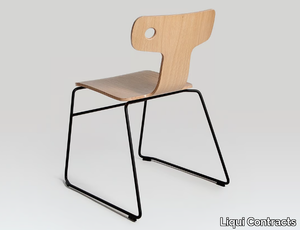 MOORE - Sled base wooden chair _ Liqui Contracts