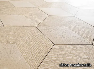 BRIGHT HEXAGON - Trani stone wall/floor tiles _ Lithos Mosaico Italia