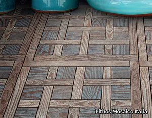 ESSENCE - QUADROTTA 5 - Marble flooring with wood effect _ Lithos Mosaico Italia