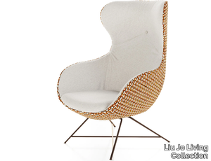 SWEET EMBRACE - Upholstered wing fabric armchair with armrests _ Liu Jo Living Collection