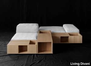 EXTRASOFT - Low MDF coffee table with storage space _ Living Divani