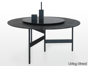 NOTES - Round glass and steel table _ Living Divani