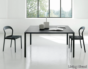 GRAFT - Square aluminium and wood dining table _ Living Divani