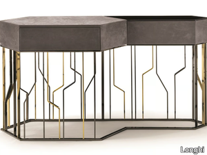 GINZA EVO - Leather console table with drawers _ Longhi